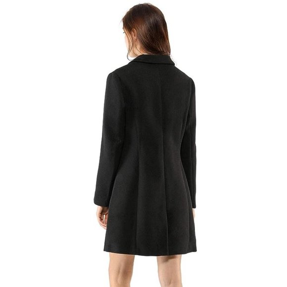 Allegra K Notched Lapel Single Breasted Longline Coat S *NWT* - Picture 4 of 6